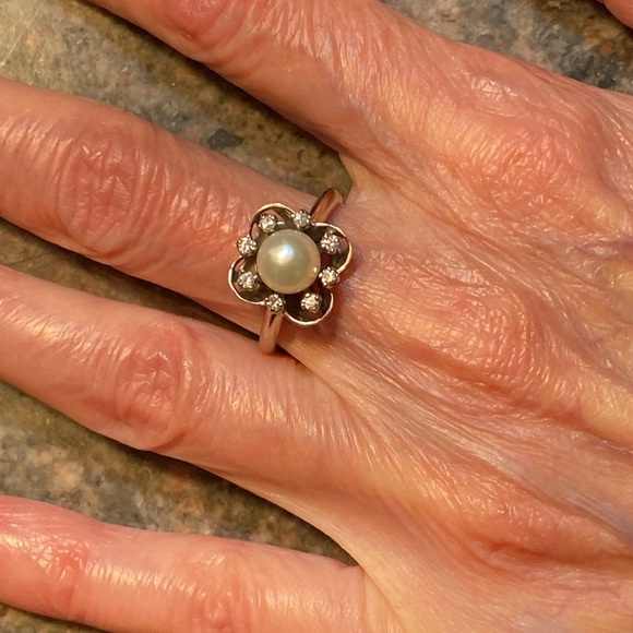 14 K Pearl/Diamond Ring - Picture 5 of 5